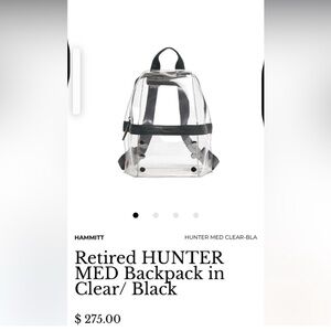 Hammitt Clear and Black Backpack